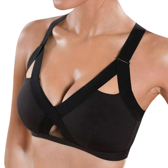 Prolriy Sports Bras for Women Fitness Beautiful Hot Yoga Bra Back Plug Cell Phone Pocket Yoga Bra Sports Bra Athletic Gym Workout Tops for Women, Womens Tops Black XL