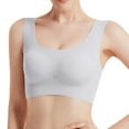 thumbnail image 1 of Prolriy Sports Bras for Women High Support Seamless Bras for Women Ultra Thin Padded Comfort Wireless Bra Breathable Bralette for Sleep Everyday Bra Bralettes for Women Grey2 S, 1 of 9
