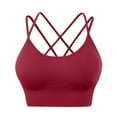 thumbnail image 1 of Prolriy Sports Bras for Women High Support Womens Back Sport Bras Padded Strappy Cropped Bras for Yoga Workout Fitness Bras Bralettes for Women Red S, 1 of 4