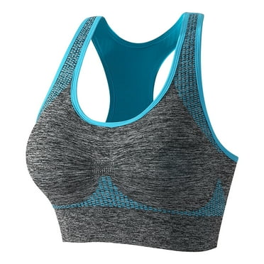 Prolriy Sports Bras for Women High Support Pack Multipack Padded Medium Support Bra for Workout Gym Yoga Bralettes for Women Blue M