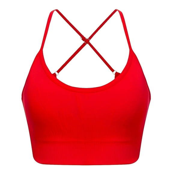 Prolriy Sports Bras for Women Large Bust Women's Belt Sports Bra Gathered with A Back Bra Womens Bras Red XS