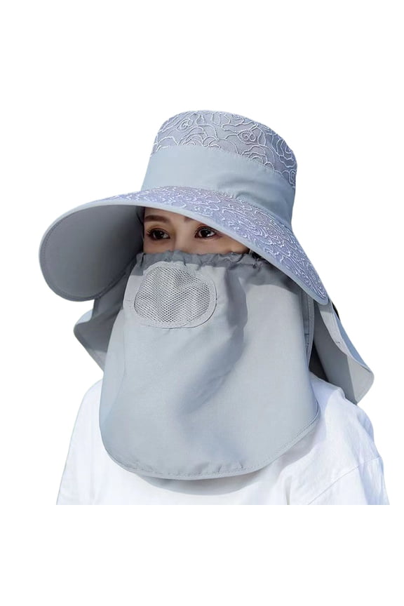 Sun Hats for Women Women Summer Sun Hat Women Adjustable Summer Anti Outdoor Riding Large Hat Sun Visor Protective Hat Beach Hats for Women Grey