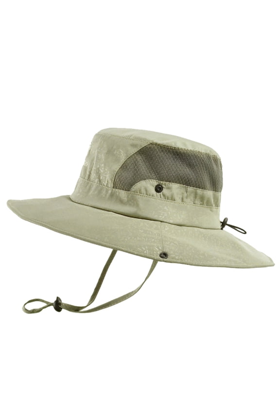 Sun Hats for Men Mountaineering Fishing Solid Color Hood Rope Outdoor Shade Foldable Casual Breathable Bucket Hat Mens Hats Khaki