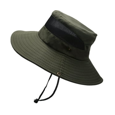 Prolriy Sun Hats for Women Fisherman Bucket Sun Mesh Mens Outdoor Breathable Hat Foldable Cap Baseball Caps Hats for Men Army Green