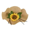 thumbnail image 1 of Prolriy Sun Hats for Women Summer Beach Hat Beach Big Brim Sun Sunflower Versatile Sandal Hat Beach Hats for Women Coffee, 1 of 7