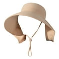 thumbnail image 1 of Prolriy Sun Hats for Women Summer Big Eaves Shawl Hat Fisherman Fashion Sun Hat Outdoor with Ponytail Hole Hat Beach Hats for Women Khaki, 1 of 4