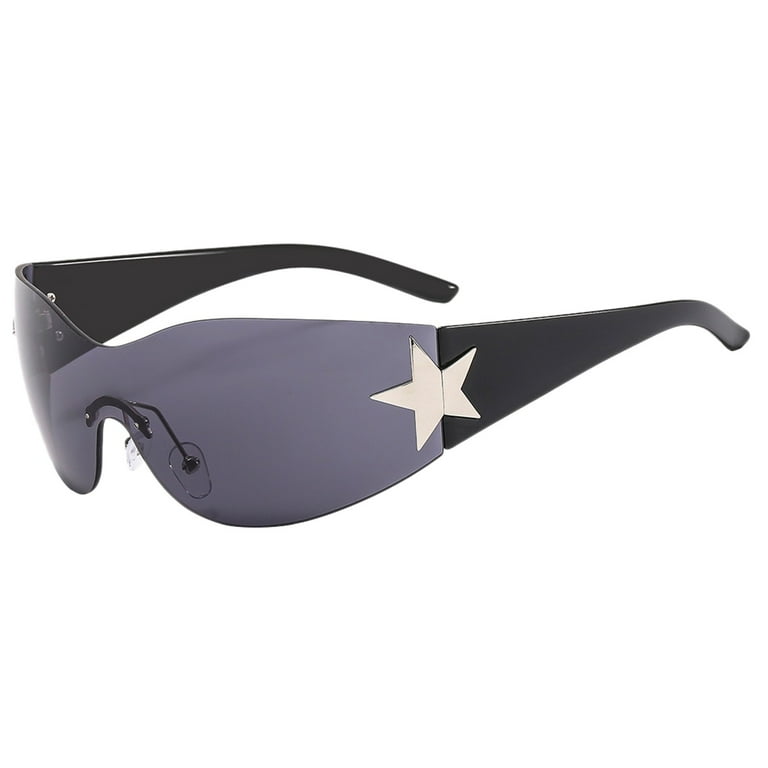 Prolriy Sunglasses Womens Fashion Men Women Star Wrap Around