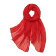 thumbnail image 1 of Prolriy Sunscreen Beach Womens Scarf Women Summer Casual Colorful Multicolor Solid Color Chiffon Thin Regular Silk Scarf Sunscreen Scarf Chiffon Scarf for Women Red, 1 of 3