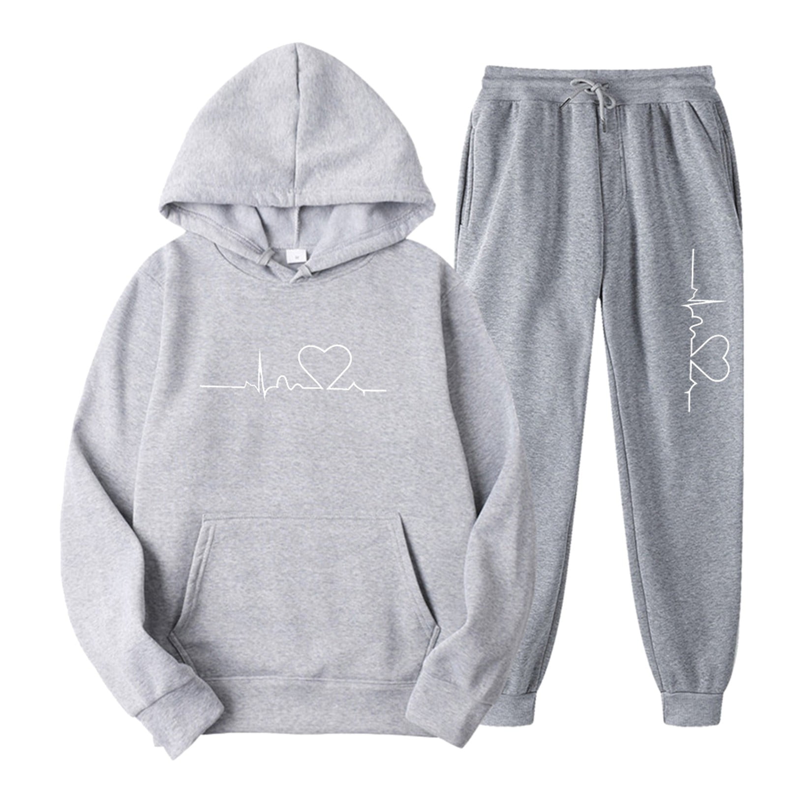 Prolriy Sweatsuits for Women Casual Long Sleeve Pullover Hooded Crop