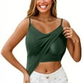 thumbnail image 1 of Prolriy Built in Bra Tank Tops for Women, Women with Breast Pad Short Large Backless Small Vest with Back Underwear Womens Tops Green L, 1 of 8