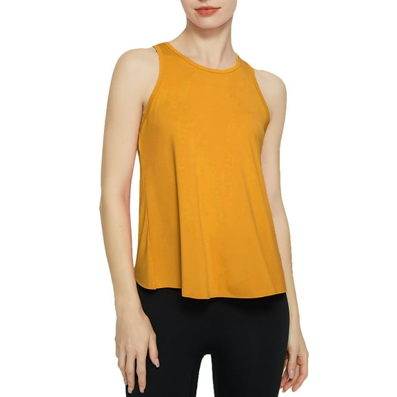 Prolriy Tank Tops for Women 2025 Summer Swallowtail Back Sleeveless Fitness Sports Vest Women's Outerwear Loose Top Yoga Wear Cover up Summer Womens Tops Summer Tops for Women Trendy Khaki L