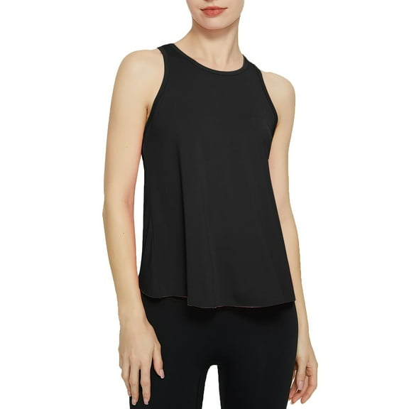 Prolriy Tank Tops for Women 2025 Summer Swallowtail Back Sleeveless Fitness Sports Vest Women's Outerwear Loose Top Yoga Wear Cover up Summer Womens Tops Summer Tops for Women Trendy Black L