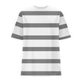 thumbnail image 1 of Prolriy Tank Tops for Women Lady's Summer Short Sleeve Striped Loose Round Neck T Shirt Womens Tops Summer Tops for Women Trendy Grey M, 1 of 4