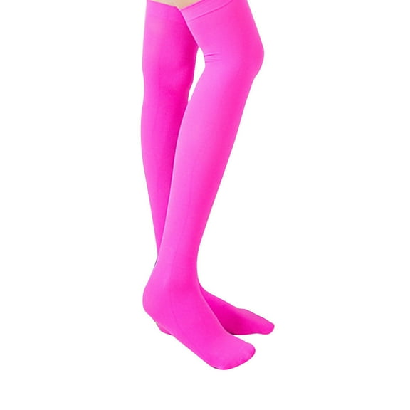 Prolriy Thigh High Socks for Women, Women Fashion Over Knee High Stretch Nylon Socks Womens Socks Hot Pink 1*1*1