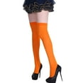 thumbnail image 1 of Prolriy Thigh High Socks for Women, Women Girls Solid Chriatmas Knee Socks Stockings Silk Stockings Womens Socks Orange One Size, 1 of 1