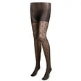 thumbnail image 1 of Prolriy Thigh High Stockings for Women Stockings Vintage Pantyhose Thin Women's Print Mesh Heart Socks for Women Black, 1 of 3