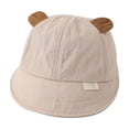 thumbnail image 1 of Prolriy Toddler Hat Toddler Boy Baseball Cap Baby Sun Soft Caps Girl Cute Bear Ear Hat Kid Summer Hats for Infant Baby Hat Beige A, 1 of 3
