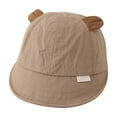 thumbnail image 1 of Prolriy Toddler Hat Toddler Boy Baseball Cap Baby Sun Soft Caps Girl Cute Bear Ear Hat Kid Summer Hats for Infant Baby Hat Khaki A, 1 of 3