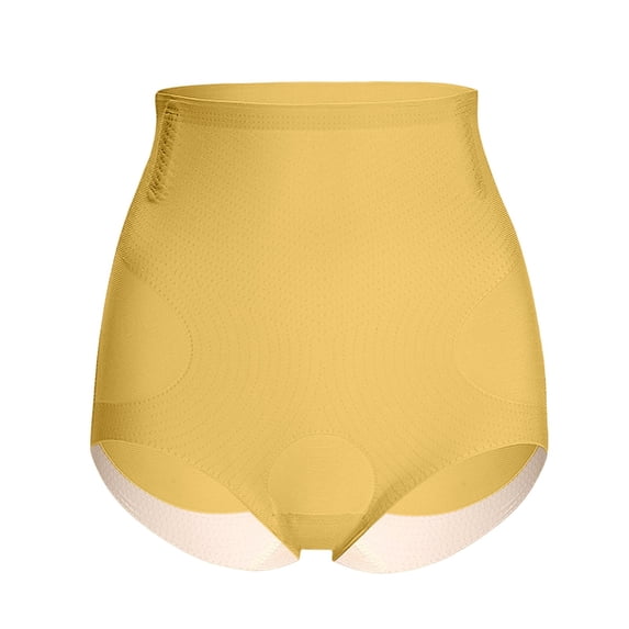 Prolriy Tummy Control Underwear for Women, Womens Casual Womens Midriff Body Shaping Pants Large Siz Tight Body Beauty Abdominal Pants Activity Shorts Women's Underwear Yellow L