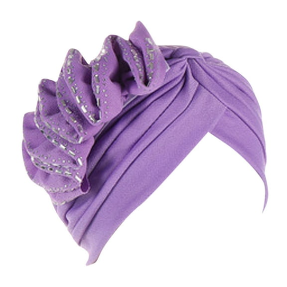 Prolriy Turban Head Wraps for Women, Women Cancer Head Hat Cap Ethnic Floral Hair Cover Wrap Turban Headwear Turban Cap for Ladies Hats for Women G