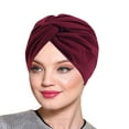 thumbnail image 1 of Prolriy Turbans for Women, Womens Solid Color Imitation Silk Double Layer Sleeping Hat Twisted Hat Headband Hat Beauty Makeup Home Hat for Women Head Wraps Hats for Women Red, 1 of 4