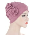 thumbnail image 1 of Prolriy Turbans for Women Casual Hat Solid Color Applique Fashion Bandana Hat Pullover Hat Cap Hats for Women Purple, 1 of 2