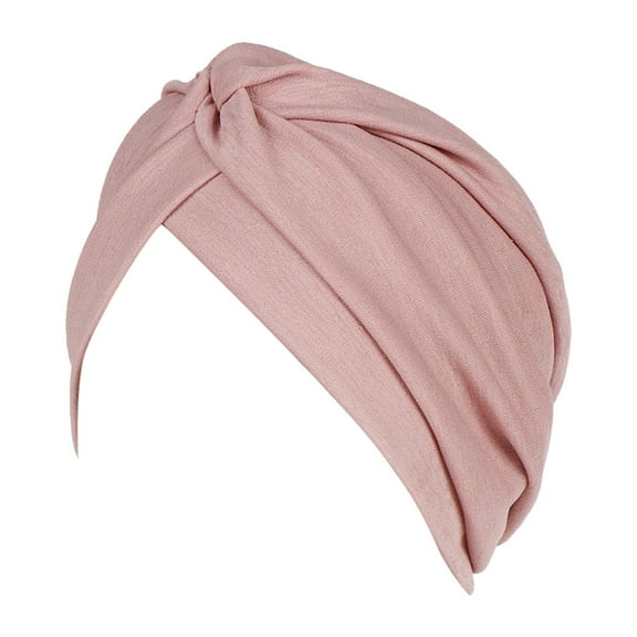 Prolriy Turbans for Women Solid Hat Muslim Ruffle Cancer Wrap Scarf Cap Head Wraps Hats for Women Pink
