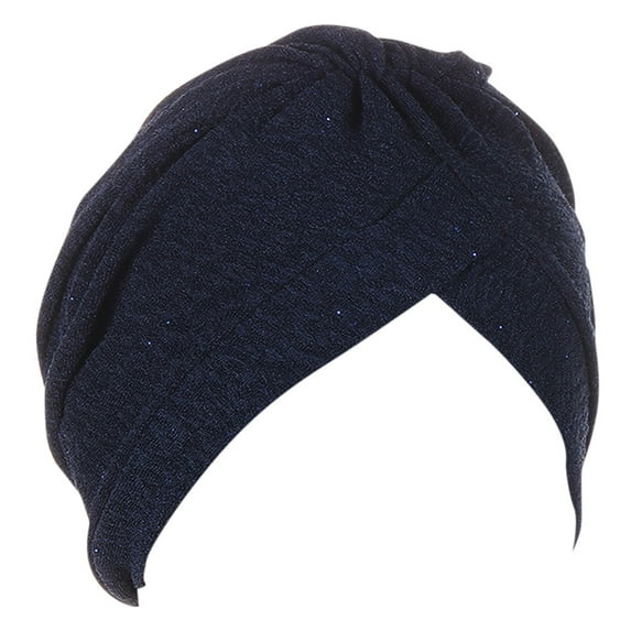 Prolriy Turbans for Women, Women Ethnic Hair Cover Wrap Turban Headwear Turban Cap for Women Cancer Head Hat Cap Hats for Women Navy