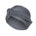 thumbnail image 1 of Prolriy Turbans for Women Women Solid Hat Muslim Ruffle Turban Wrap Scarf Cap Head Wraps Hats for Women Grey, 1 of 2