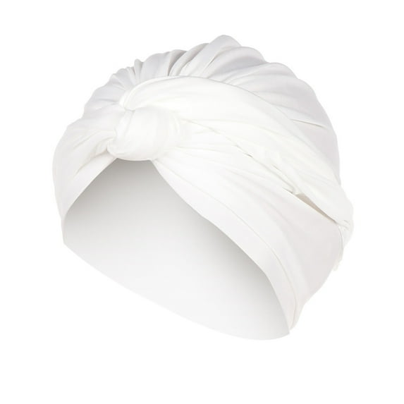Prolriy Turbans for Women Women Solid Hat Muslim Ruffle Turban Wrap Scarf Cap Head Wraps Hats for Women White