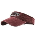 thumbnail image 1 of Prolriy Visor Hats for Women Canvas Hat Washed Outdoor Embroidery Adjustable Cap Visor Unisex Empty Top Sun Baseball Caps Sun Hats for Women Wine, 1 of 8