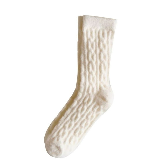 Prolriy Warm Socks, Warm Soft Winter Comfort Thickened Warm Sleeping Socks Winter Socks for Women White