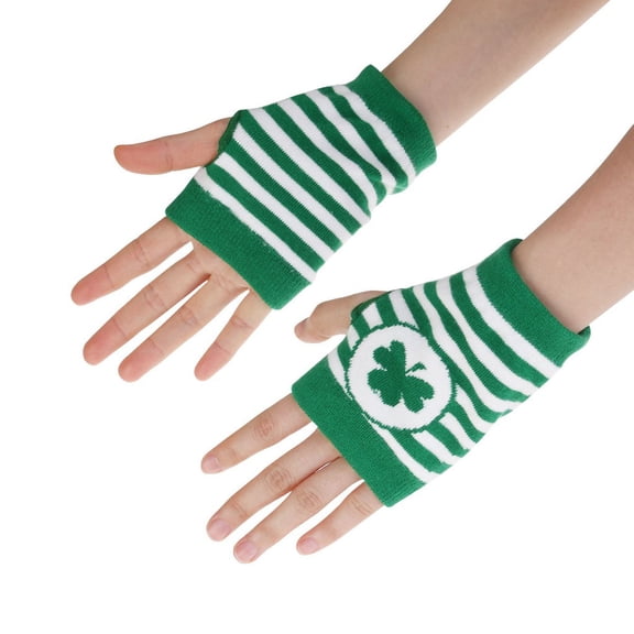 Prolriy Winter Gloves St. Party Day Patrick's Irish Women's Striped Gloves Gloves Winter Gloves Green
