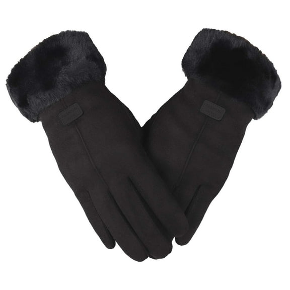 Prolriy Winter Gloves Touchscreen Knit Women Weather for Cold Warm Winter for Driving Texting Cuff Thermal Cable Elastic Gloves Gloves Gloves Winter Gloves Black