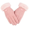 thumbnail image 1 of Prolriy Winter Gloves Touchscreen Knit Women Weather for Cold Warm Winter for Driving Texting Cuff Thermal Cable Elastic Gloves Gloves Gloves Winter Gloves Pink, 1 of 7