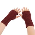 thumbnail image 1 of Prolriy Winter Gloves Women Fashion Knitted Plush Windproof Warm Thickened Fingered Plus Gloves Winter Gloves Wine, 1 of 2