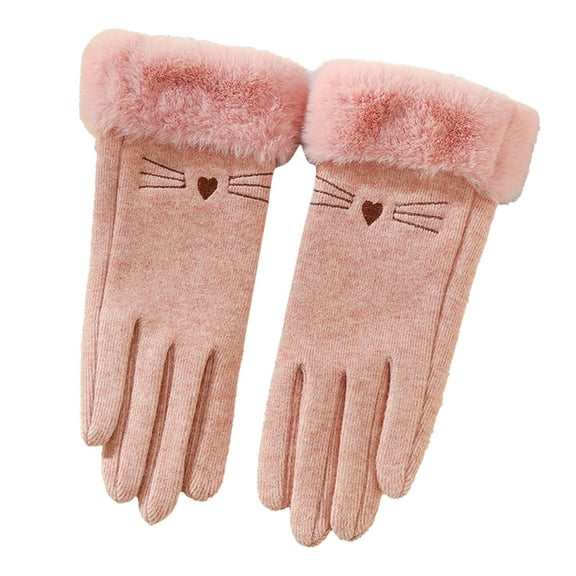 Prolriy Winter Gloves Women Handmade Gloves Winter Hand Gloves Ladies Gloves Warm Knitted Embroidered Warm Knit Gloves Winter Gloves A