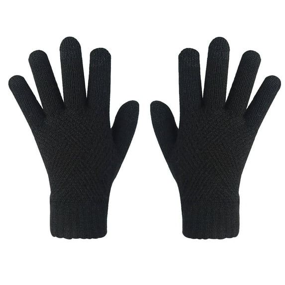 Prolriy Winter Gloves Women Knitted Warm Non-Slip Touchscreen Gloves Women Gloves Winter Gloves Winter Gloves Black