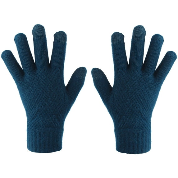 Prolriy Winter Gloves Women Knitted Warm Non-Slip Touchscreen Gloves Women Gloves Winter Gloves Winter Gloves Blue