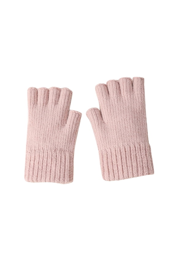 Winter Gloves Womens Half Finger Gloves Autumn and Winter Thickened Warm and Cold Knitted Exposed Finger Knitted Gloves Winter Gloves A