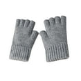 thumbnail image 1 of Prolriy Winter Gloves Womens Half Finger Gloves Autumn and Winter Thickened Warm and Cold Knitted Exposed Finger Knitted Gloves Winter Gloves C, 1 of 3