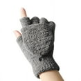 thumbnail image 1 of Prolriy Winter Gloves with Coral Couple's Flipped Cold-Proof Half-Finger Gloves Winter Gloves Grey, 1 of 2