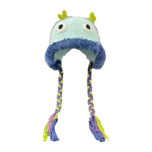 Prolriy Winter Hats for Women Cute Purple Hat Cover Ears Hat Stretchability Ear Ski Snow Hats Knit Plush Hat Warm Wool Hat Baotou Hat Cute Travel Winter Warm Hat Womens Hats Blue