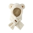 thumbnail image 1 of Prolriy Winter Hats for Women Bear Trapper Hat with Scarf Cute Warm Winter Plush Scarf Autumn and Winter Pullover Hooded 2024 Womens Hats White, 1 of 2