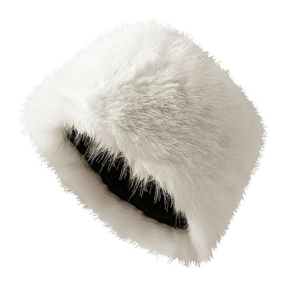 Prolriy Winter Hats for Women Fuzzy Bucket Hat Warm Winter Hat Furry Plush Faux Hats Fishing Hat Bucket Hats for Women 2024 Womens Hats Beige