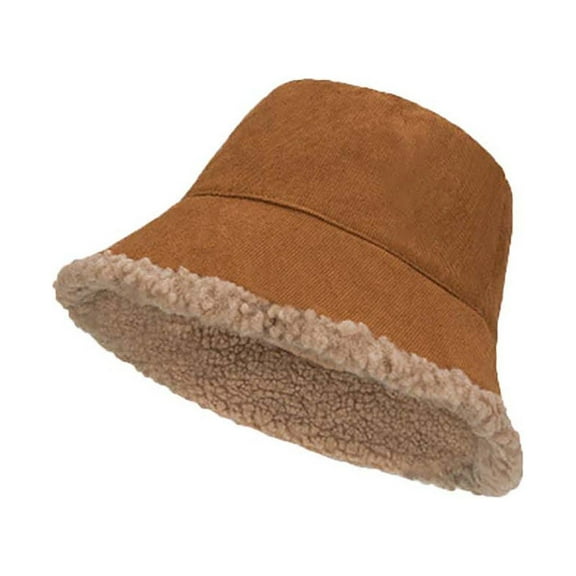 Prolriy Winter Hats for Women, Women's Fashionable Autumn and Winter Warm and Thickened Fashionable Fisherman Hat Bucket Hat Cloche Hat Coffee