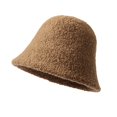thumbnail image 1 of Prolriy Winter Hats for Women, Women's Thickened Cold Plush Basin Hat Warm Solid Color Fisherman Hat Womens Hats Bucket Hat Khaki, 1 of 3