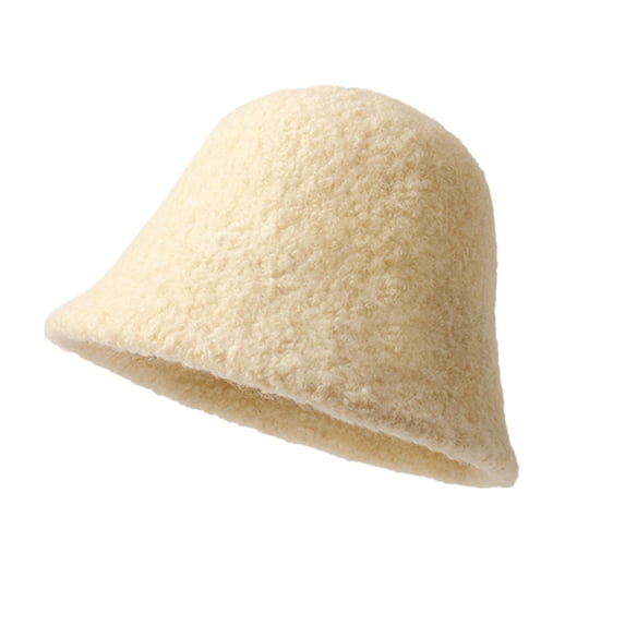 Prolriy Winter Hats for Women, Women's Thickened Cold Plush Basin Hat Warm Solid Color Fisherman Hat Womens Hats Bucket Hat Yellow