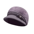 thumbnail image 1 of Prolriy Winter Hats for Women, Women's Woolen Knitted Warm Basin Hat Padded Cotton Hat Womens Hats Dark Blue, 1 of 6