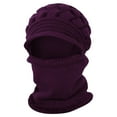 thumbnail image 1 of Prolriy Winter Hats for Women, Womens Winter Warm Elastic Soft Ear Knitted Scarf Hat Fleece Lined Hat Hat Womens Hats Purple, 1 of 4